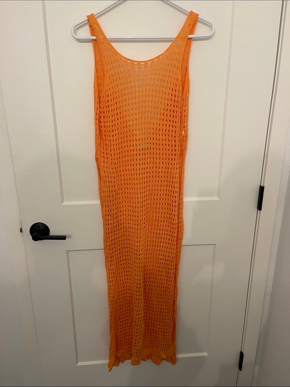 HYFVE Orange Open-Knit Maxi Dress